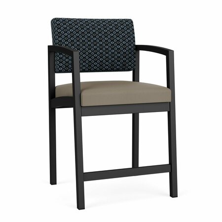 LESRO Lenox Steel Hip Chair Metal Frame, Black, RS Night Sky Back, MD Farro Seat LS1161